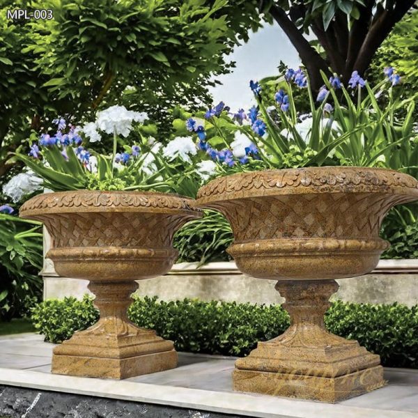 Outdoor Hand Carved Real Marble Planter Supplier