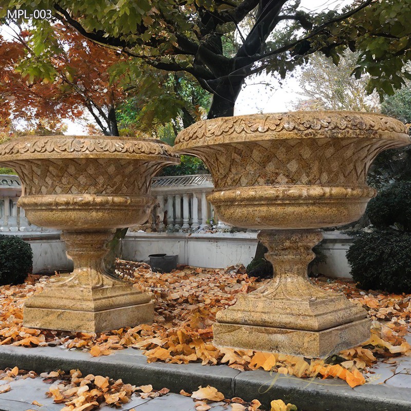 Outdoor Hand Carved Real Marble Planter Supplier 