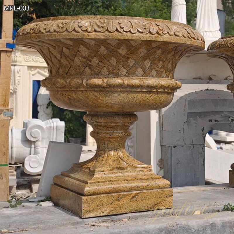 Outdoor Hand Carved Real Marble Planter Supplier