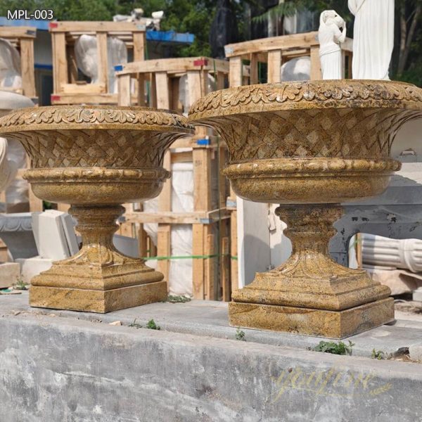 Outdoor Hand Carved Real Marble Planter Supplier