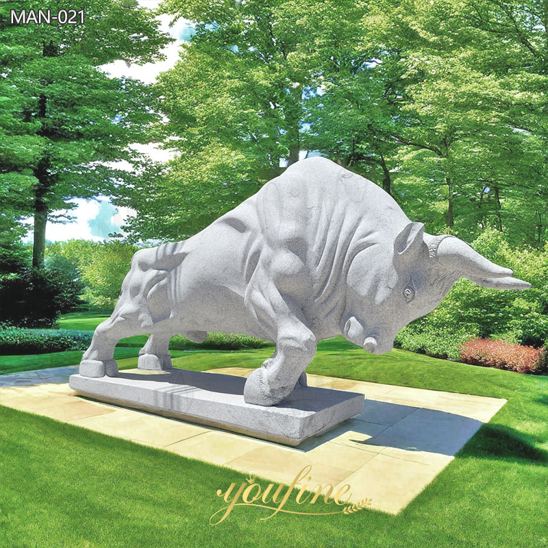 Outdoor Stone Ox Sculpture for Park Decoration Factory Supply