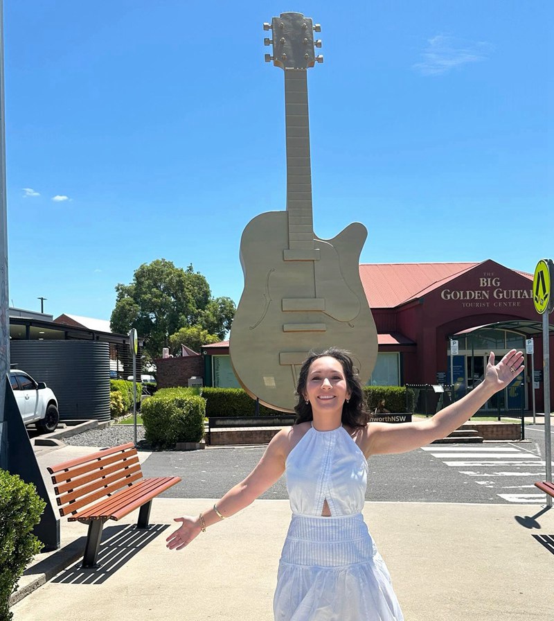 big Bronze guitar statue