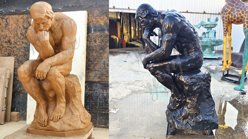 bronze thinker statue