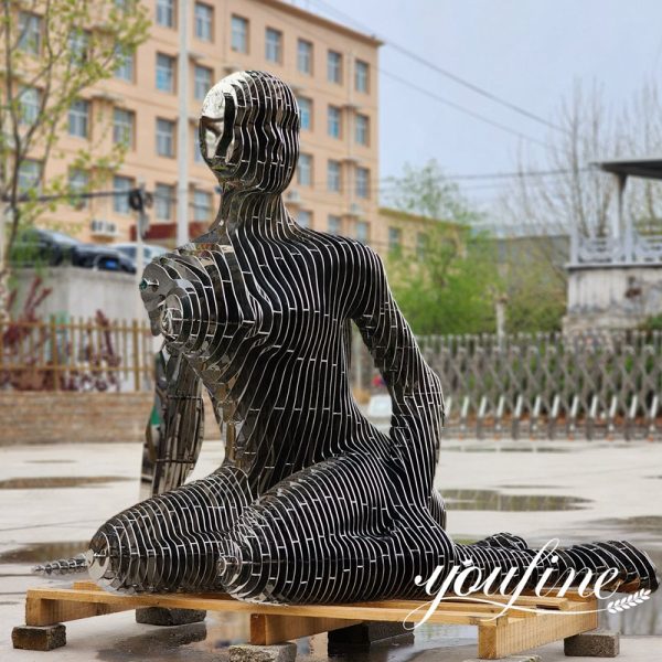 Modern Urban Street Abstract Metal Disappear Sculpture for Sale CSS-325