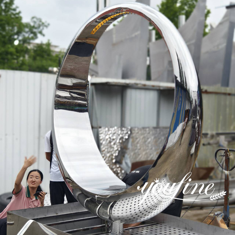 large metal ring sculpture