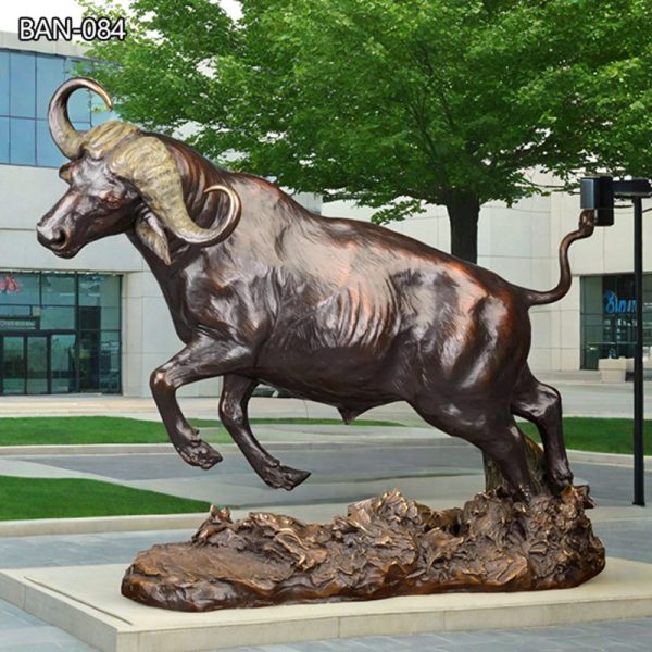 Wild Animal Bronze Outdoor Buffalo Statue for Yard