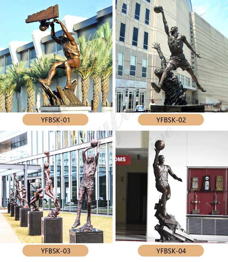 Kobe bryant statue bronze basketball athlete silver famous top trinket gold sculpture art biblo decor accessory ornamental