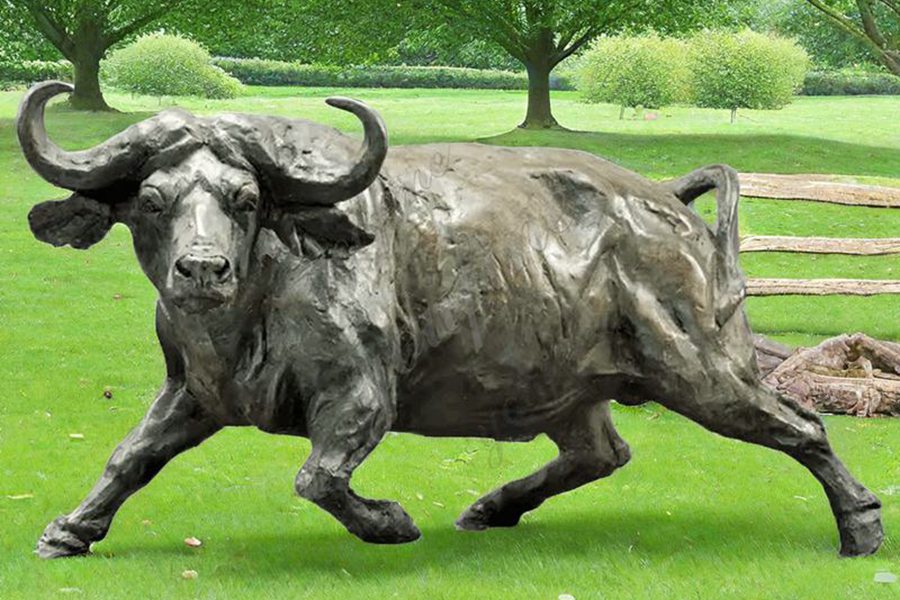 Bronze Buffalo Statue - Wildlife Garden Sculpture