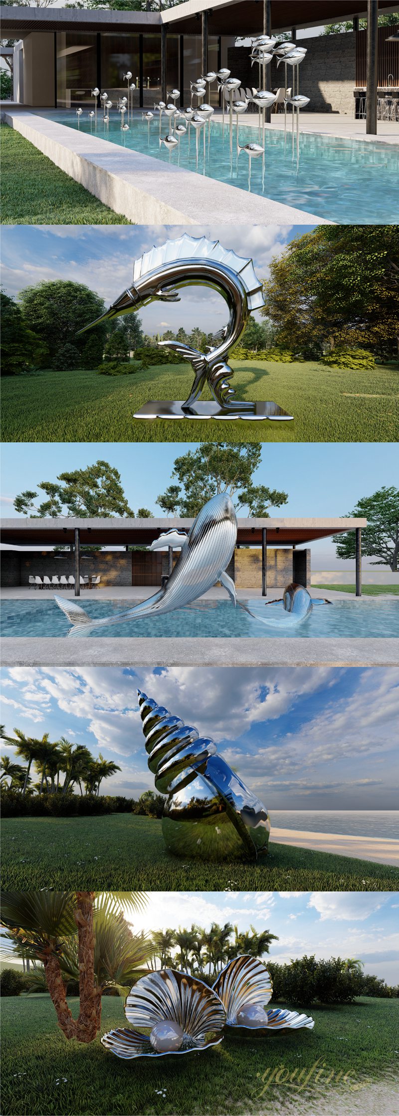 stainless steel sea animal sculpture from youfine