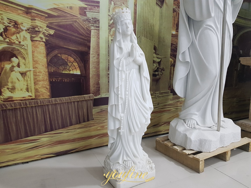 white Marble Blessed Virgin Mary Statue