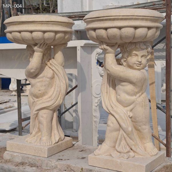 Marble Boy Statue Planter for Outdoor