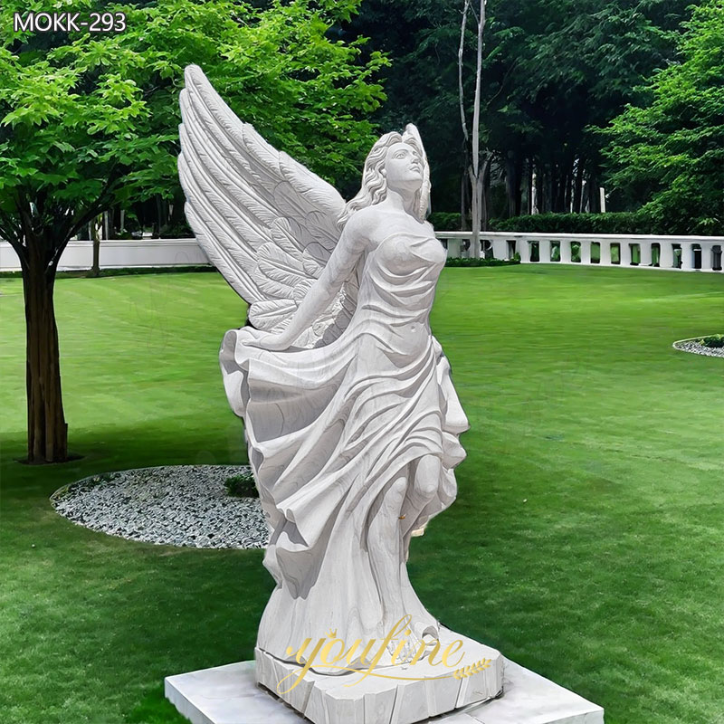 Life Size Marble Flying Angel Statue Square Decoration MOKK-293