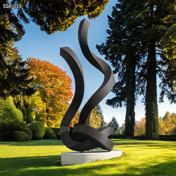Stainless Steel Abstract Black Sculpture for Outdoor SSA-033