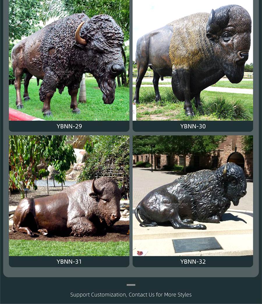 bronze bison sculpture