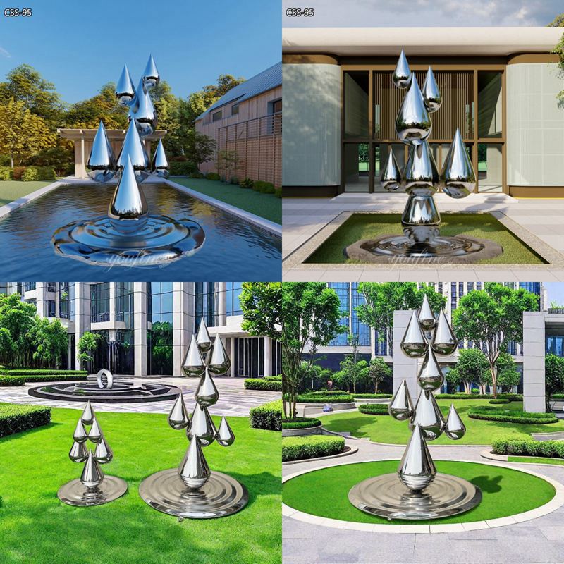 stainless steel drop sculpture application