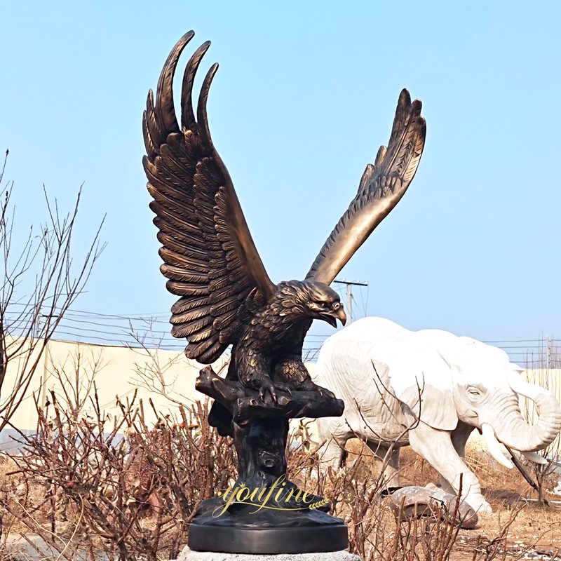 Custom Wildlife Large Bronze Falcon Statue BAN-109