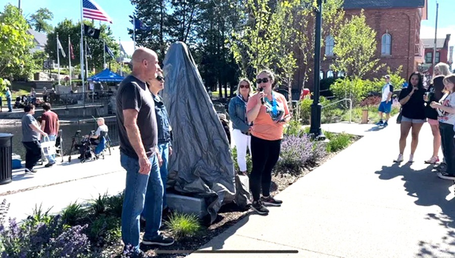 Bronze Man Statue Decision Pending opening ceremony