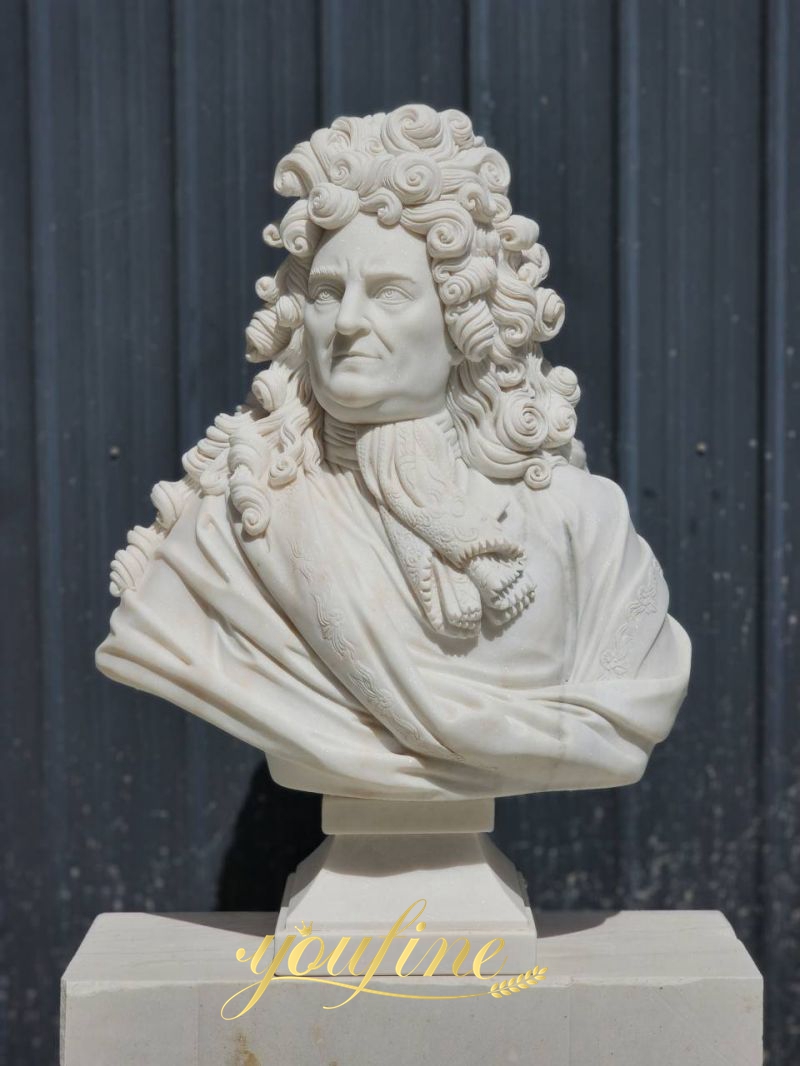 Baroque Style Marble Bust of Louis XIV Sculpture