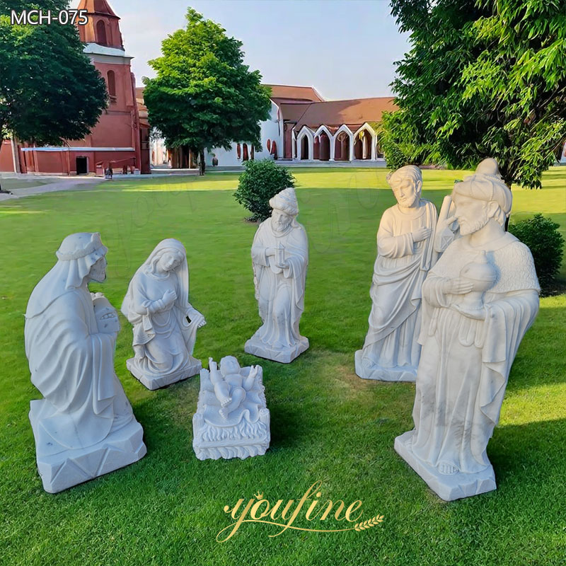 Outdoor Marble Nativity Scene Sculpture for Church MCH-075