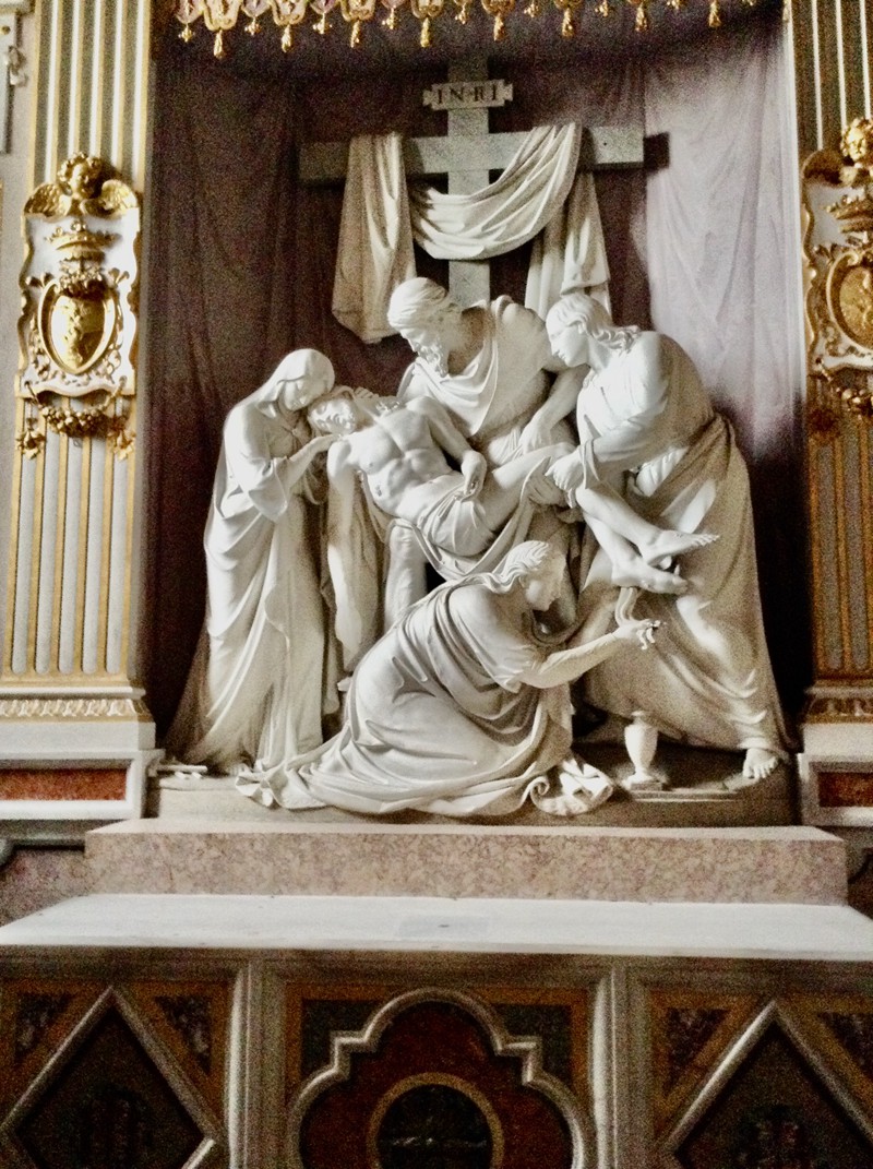 descent from the cross sculpture, installed in The church of the Santissima Trinità dei Monti in Rome