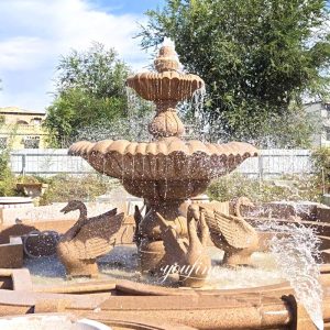 Large Granite Swan Fountain