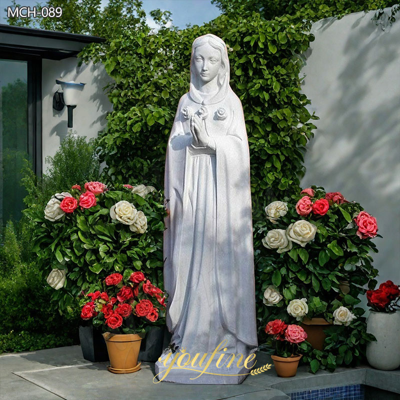 Life-Size Marble Maria Rosa Mystica Statue for Outdoor MCH-089