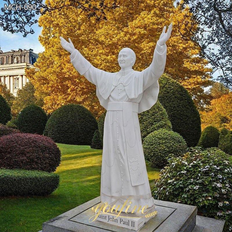 Marble Saint John Paul II Statue for Outdoor