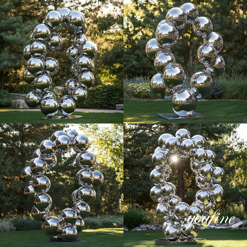 decorative metal crafted garden spheres