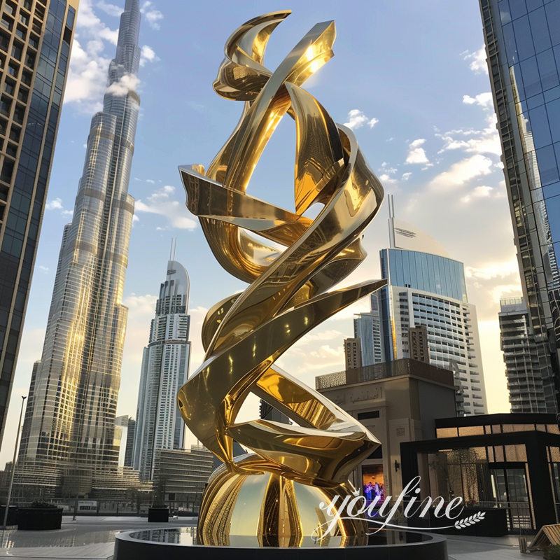 Golden Extra Large Outdoor Sculpture for City Square Decor SSA-030