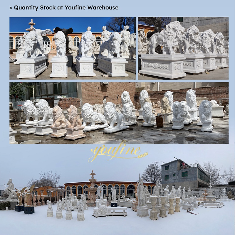 marble lion statues