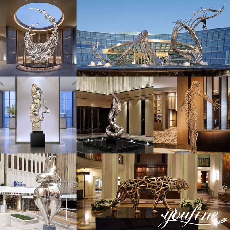 more stainless steel sculpure suitable for hotels