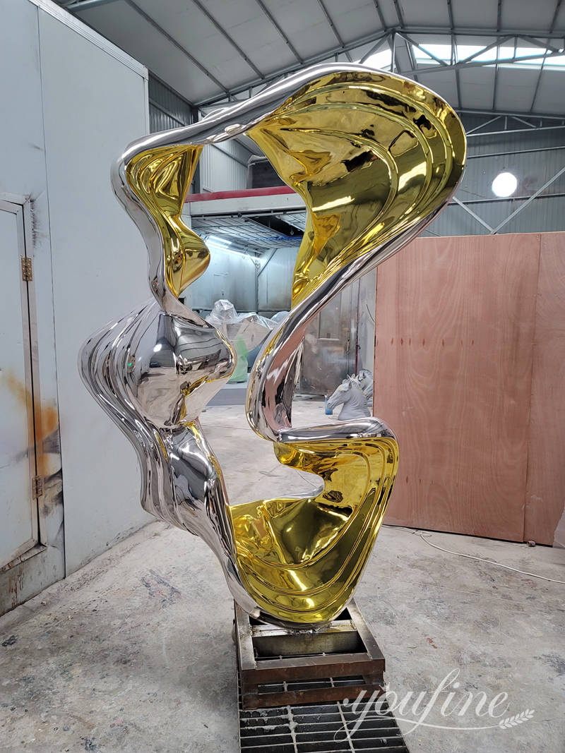 stainless steel modern sculpture