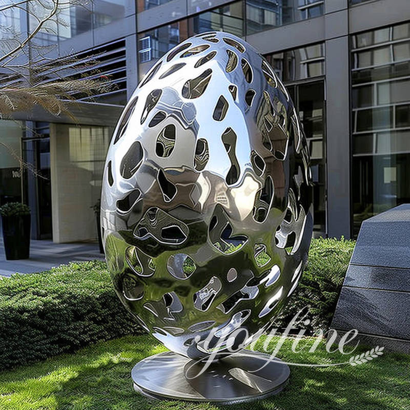 Stainless Steel Hollowed Giant Egg Sculpture SSA-051