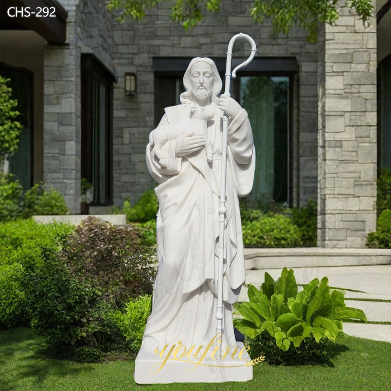 Life Size Religious Jesus the Good Shepherd Marble Statue for Sale CHS-292