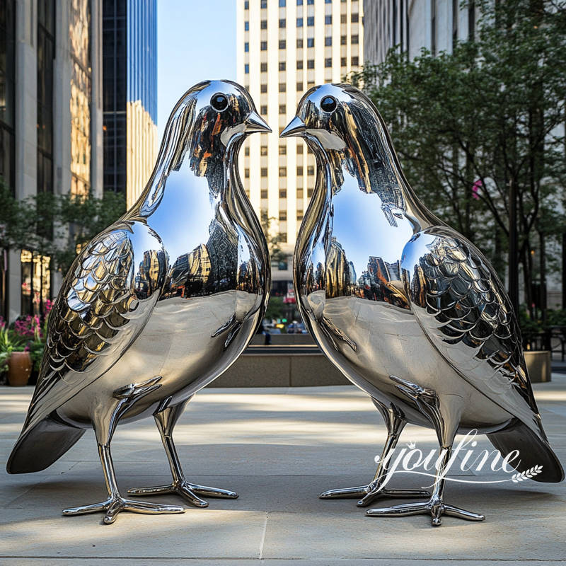 large metal dove sculpture