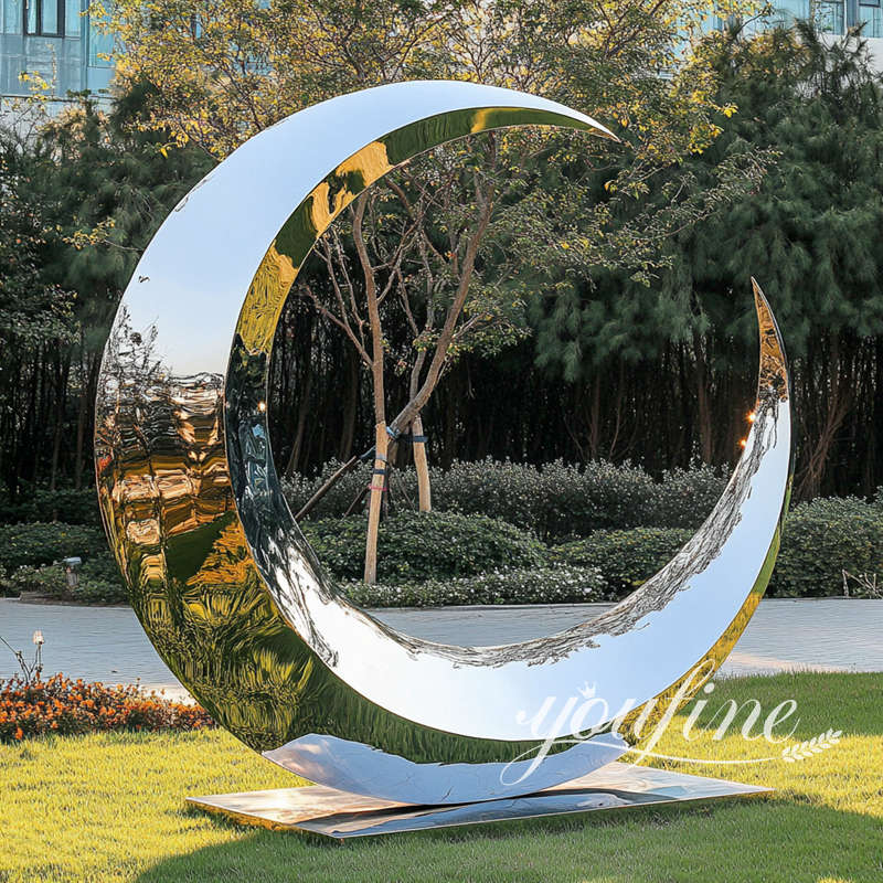 Outdoor Stainless Steel Crescent Moon Sculpture SSA-052