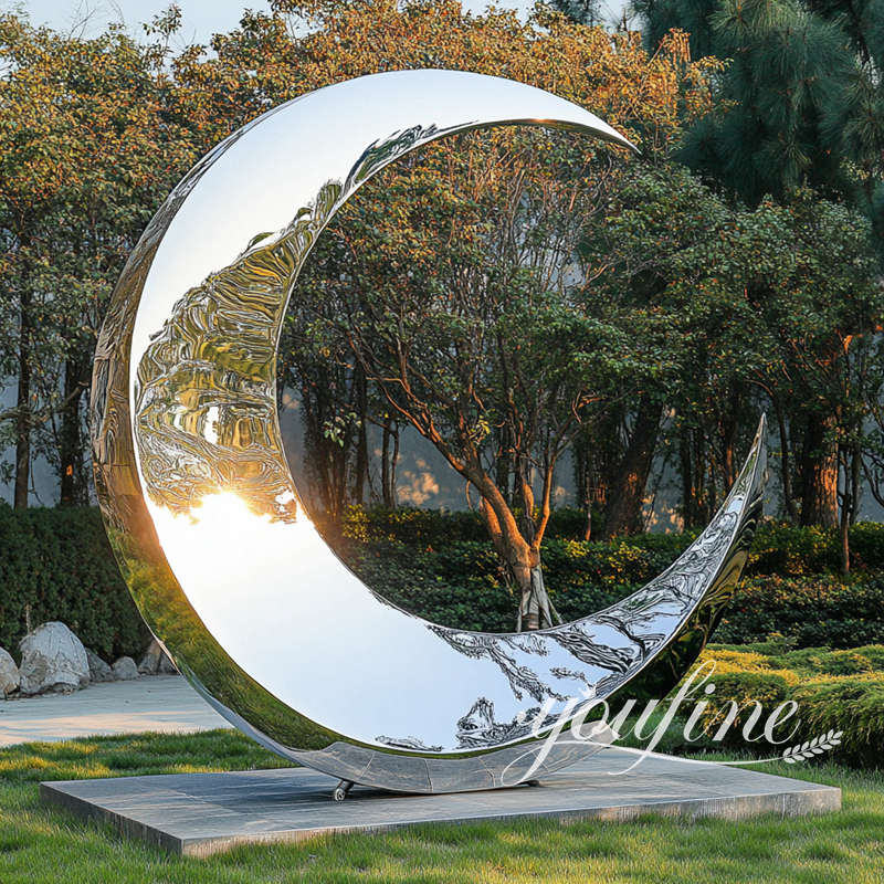 modern crescent moon sculpture