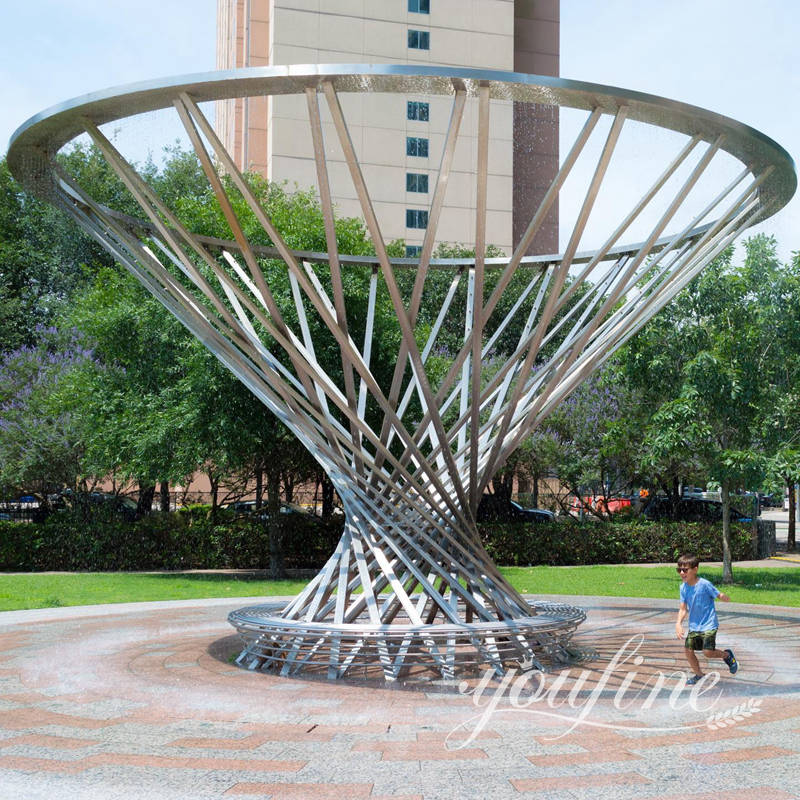 modern stainless steel public sculpture for outdoor decor