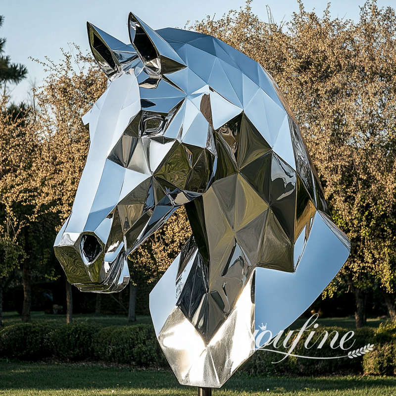 Stainless Steel Polygon Horse Head Statue SSD-037