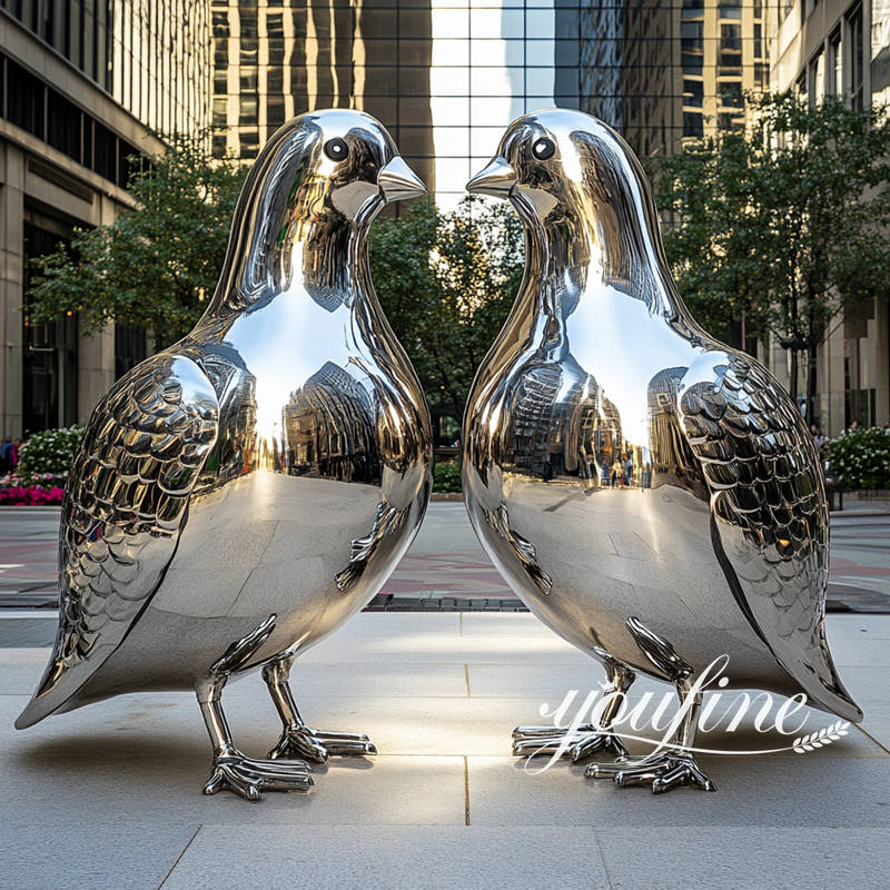 stainless steel bird sculpture