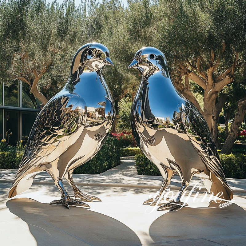 stainless steel dove sculpture