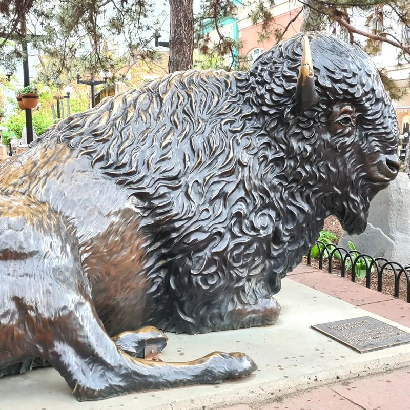 Bison Laying Down Statue