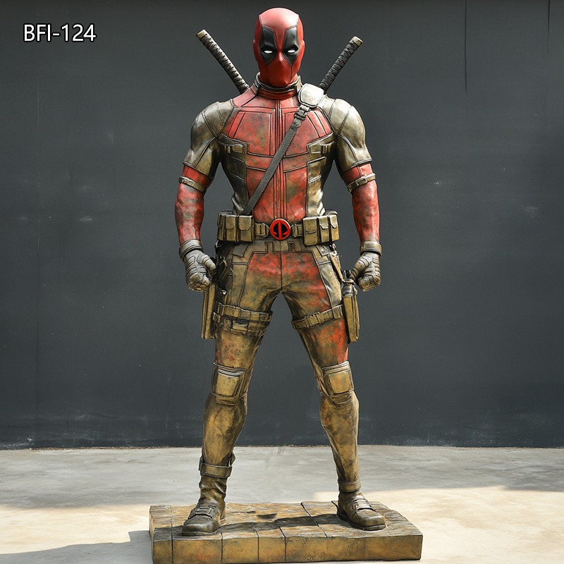 Custom Bronze life-size deadpool statue