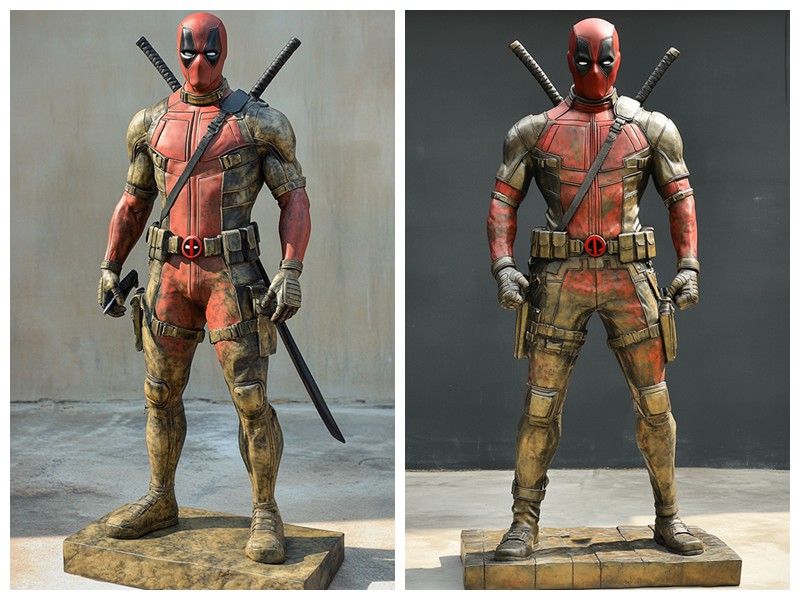 bronze Deadpool sculpture