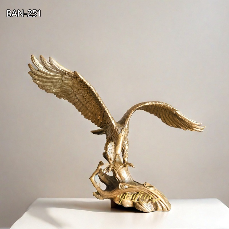 Antique Brass Eagle Statue BAN-251