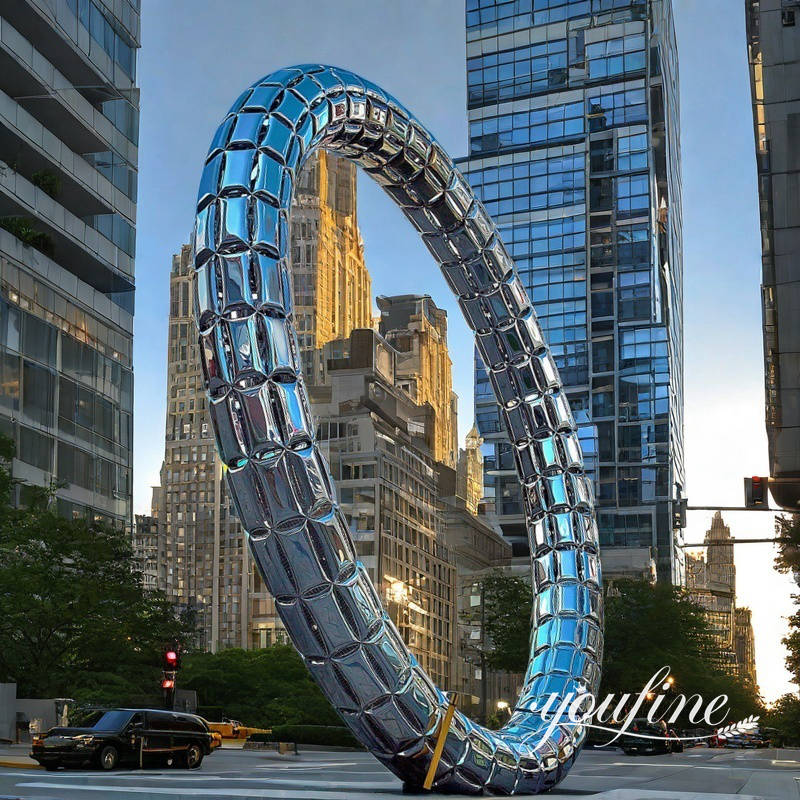 mirror polished large modern outdoor sculpture