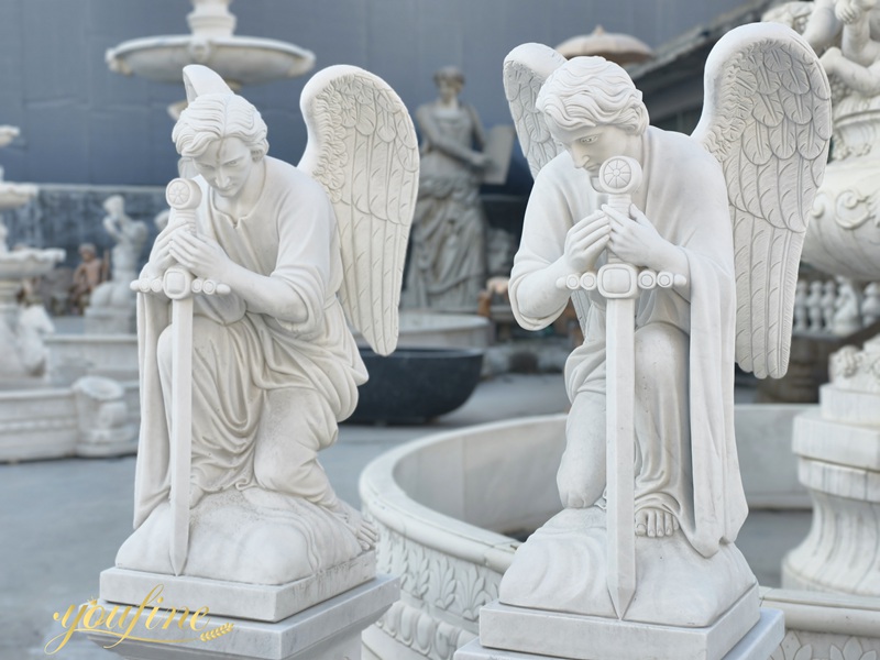 Catholic Guardian Angel Statue with Sword