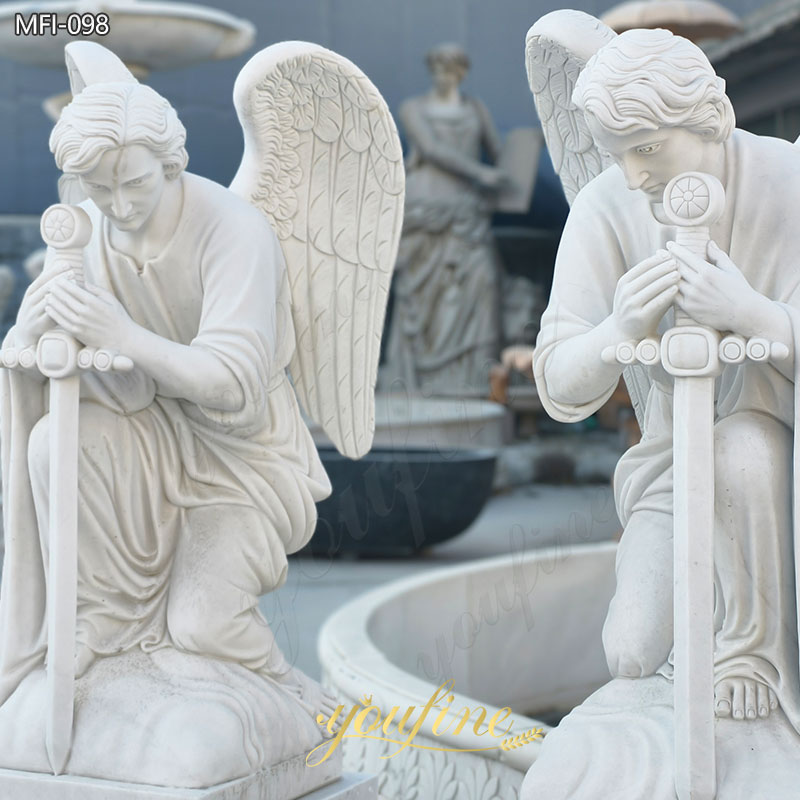 Catholic Marble Guardian Angel Statue