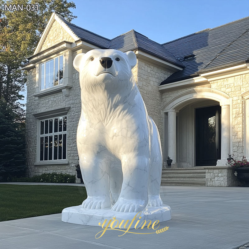 Marble Bear Statue for Garden Decor