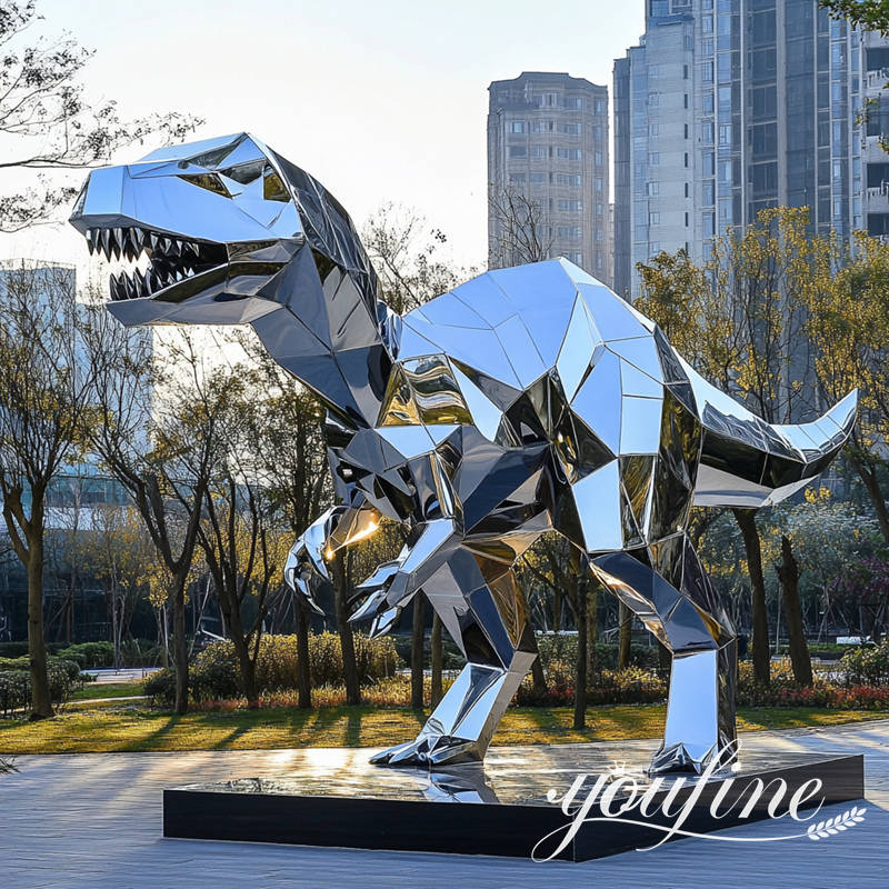 Modern Metal Dinosaur Statue for Commercial Space Decor SSD-027